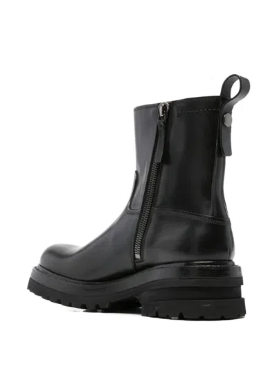 Premiata Elba Leather Ankle Boots With Zip Shoes In Black