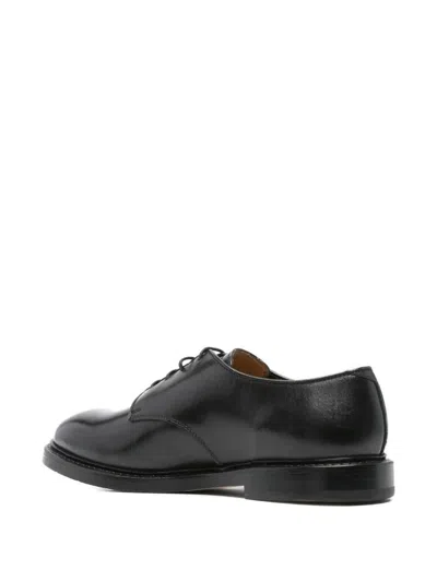 Premiata Round Toe Leather Callo Derby Shoes In Black
