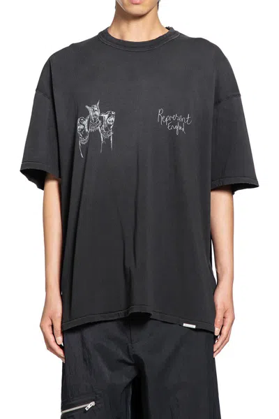 Represent Black Crewneck Graphic T-shirt In Black