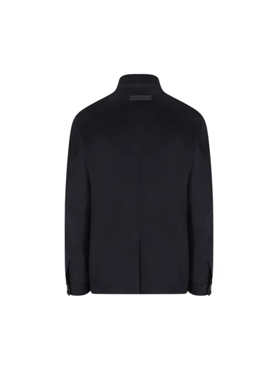 Zegna Il Conte Button Cashmere Blazer In Black