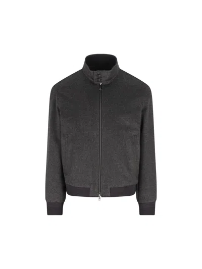 Zegna Modern High Collar Jacket Featuring Pockets In Black