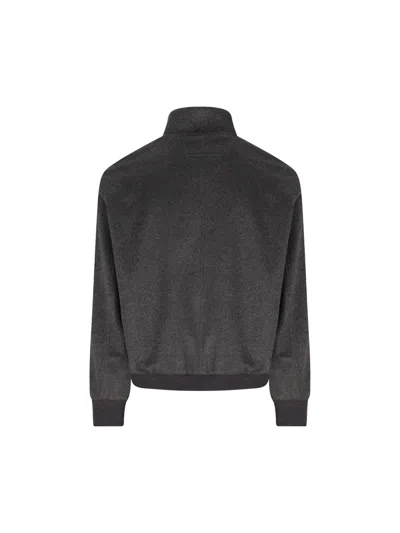 Zegna Modern High Collar Jacket Featuring Pockets In Black