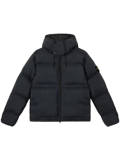 Stone Island Down Parka In Cordura Ripstop Matt Nylon Clothing In Blue