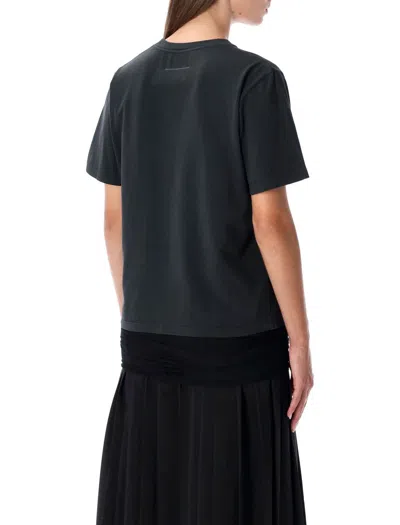 Mm6 Maison Margiela Slate Cotton T-shirt In Blue