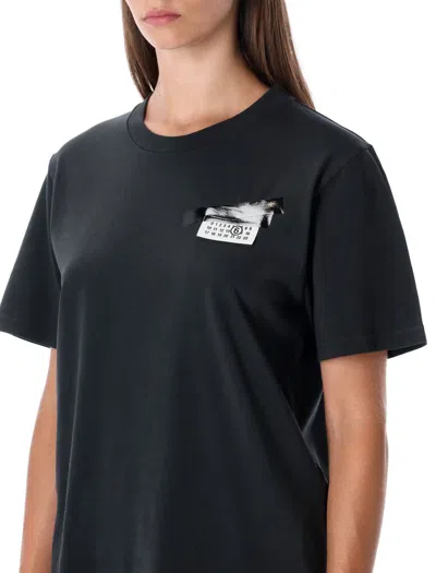 Mm6 Maison Margiela Slate Cotton T-shirt In Blue