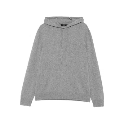 7 For All Mankind Cashmere Drawstring Hoodie In Gray