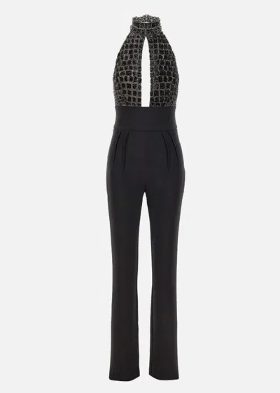 Elisabetta Franchi Jumpsuit With Paillettes In Black