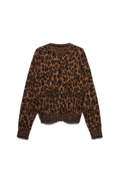 Aniye By Button Long-sleeved Sweater In Animal Print