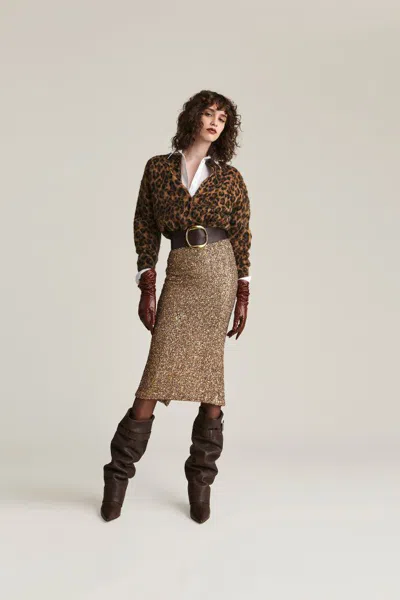 Aniye By Button Long-sleeved Sweater In Animal Print