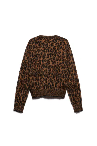 Aniye By Button Long-sleeved Sweater In Animal Print