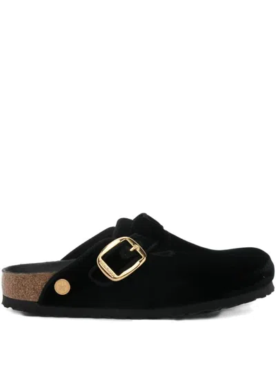 Birkenstock Boston Big Buckle Piping Rivet Logo In Black