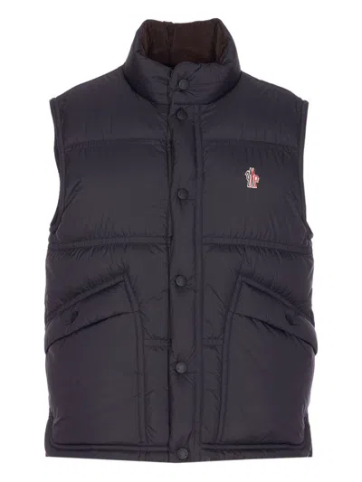 Moncler Padded Nylon Vest High Collar In Black