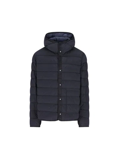 C.p. Company Padded Hooded Jacket In Blue