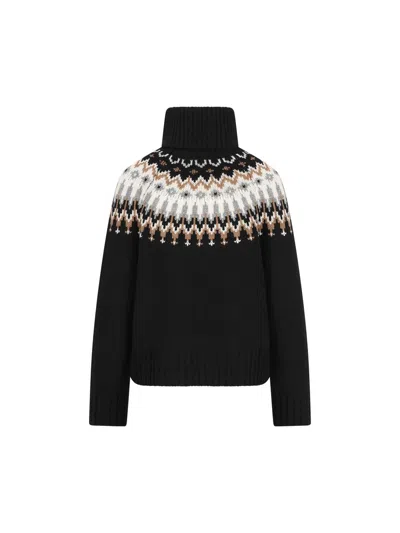 Bogner Patterned Roll-neck Sweater In Black