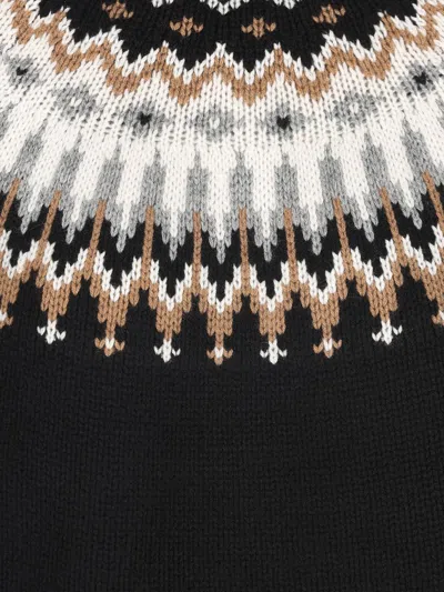 Bogner Patterned Roll-neck Sweater In Black