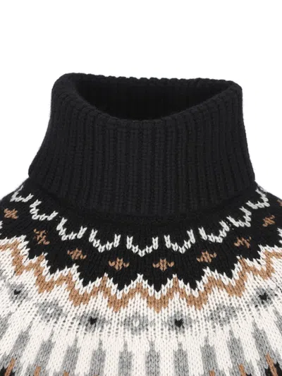Bogner Patterned Roll-neck Sweater In Black