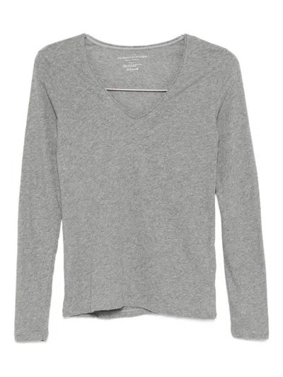 Majestic Heathered Grey Cashmere Blend Sweater In Gray