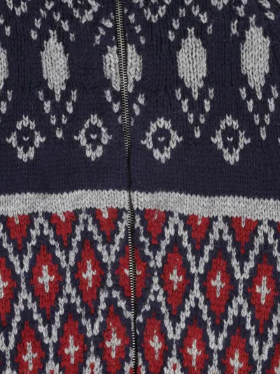 Loewe Fair Isle Wool Cardigan In Blue