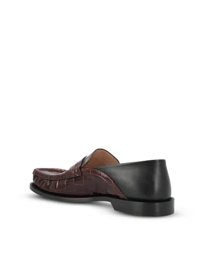 Loewe Campo Flap Loafers In Embossed Crocodile Leather And Smooth Leather In Multi