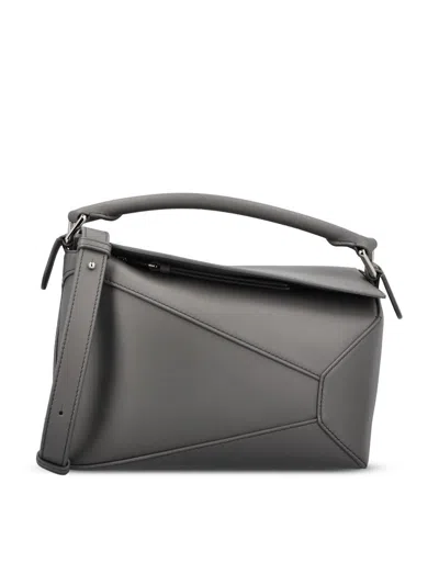 Loewe Puzzle Edge Small Leather Handbag In Gray