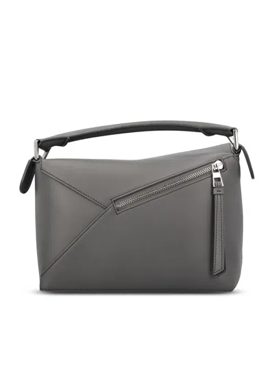Loewe Puzzle Edge Small Leather Handbag In Gray