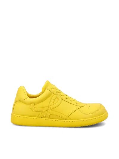 Loewe Men Jambo Leather Sneakers In Yellow