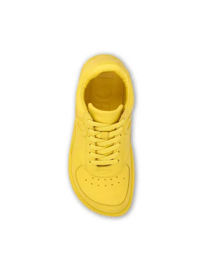 Loewe Men Jambo Leather Sneakers In Yellow