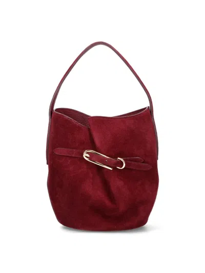 Liffner Mini Suede Bucket Bag In Brown