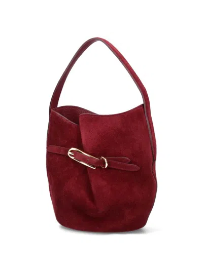 Liffner Mini Suede Bucket Bag In Brown