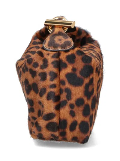 Liffner Pillow Pouch Micro Leopard In Brown