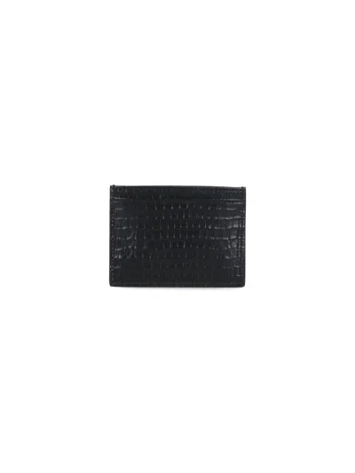 Vivienne Westwood Crocodile Texture Purses And Cardholders Collection In Black