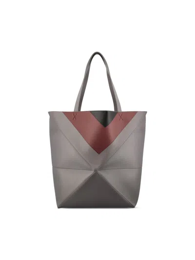 Loewe Albers Puzzle Fold Xl Panelled Leather Tote Bag In Gray