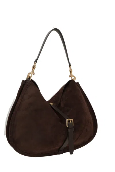 Etro Suede Shoulder Bag In Brown