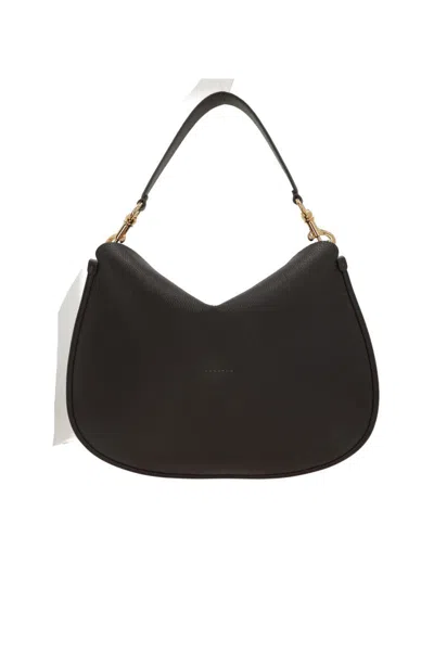 Etro Extra-large Leather Shoulder Bag In Black
