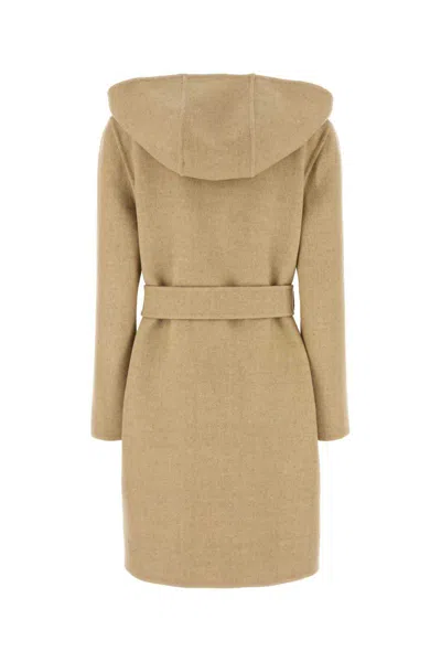 Burberry Checked-detail Wrap Coat In Neutral