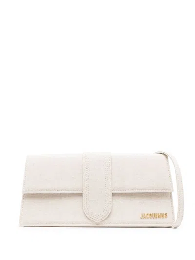 Jacquemus Women Le Bambino Long Leather Shoulder Bag In Sand
