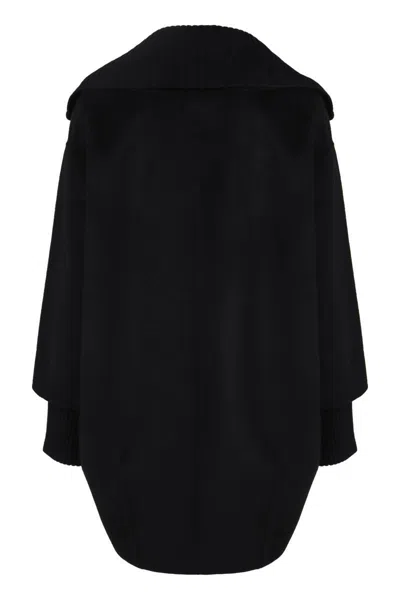 P.a.r.o.s.h P. A.r. O.s. H. Double-breasted Beige Coat In Black