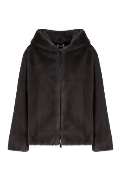 P.a.r.o.s.h . Faux Fur Jacket In Black