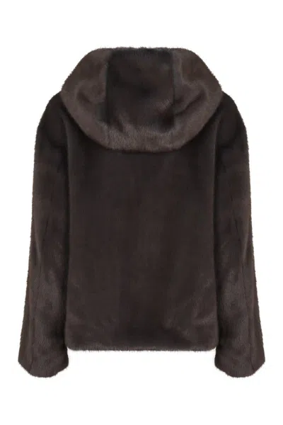 P.a.r.o.s.h . Faux Fur Jacket In Black