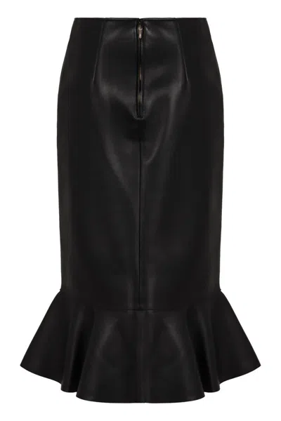 Fendi High-waisted Ruffled Hem Skirt In Black