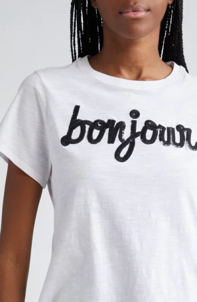 Cinq À Sept Cinq A Sept Merci Sequin Fringe Graphic Tee In White