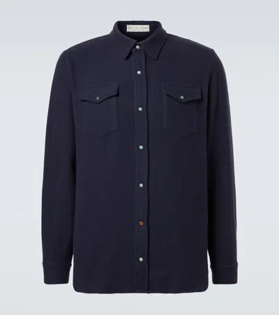 God's True Cashmere Cashmere Shirt With Emerald In Blue