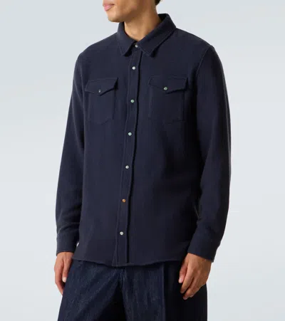 God's True Cashmere Cashmere Shirt With Emerald In Blue