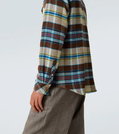 God's True Cashmere Plaid Cashmere Shirt With Sunstone In Multi