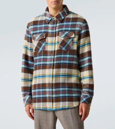 God's True Cashmere Plaid Cashmere Shirt With Sunstone In Multi