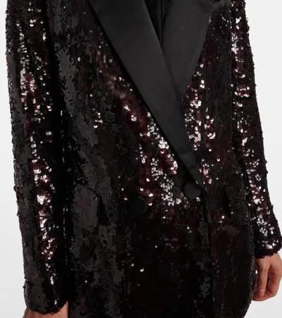 Veronica Beard Sevyn Sequin Double Breasted Dickey Evening Jacket In Burgundy