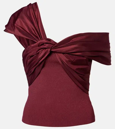 Simkhai Celianna Off Shoulder Top In Cranberry In Burgundy