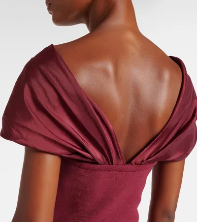 Simkhai Celianna Off Shoulder Top In Cranberry In Burgundy