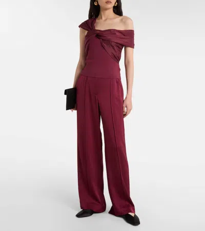 Simkhai Celianna Off Shoulder Top In Cranberry In Burgundy