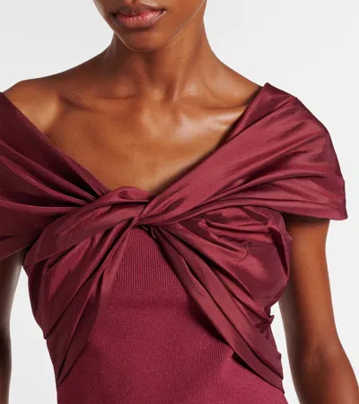 Simkhai Celianna Off Shoulder Top In Cranberry In Burgundy
